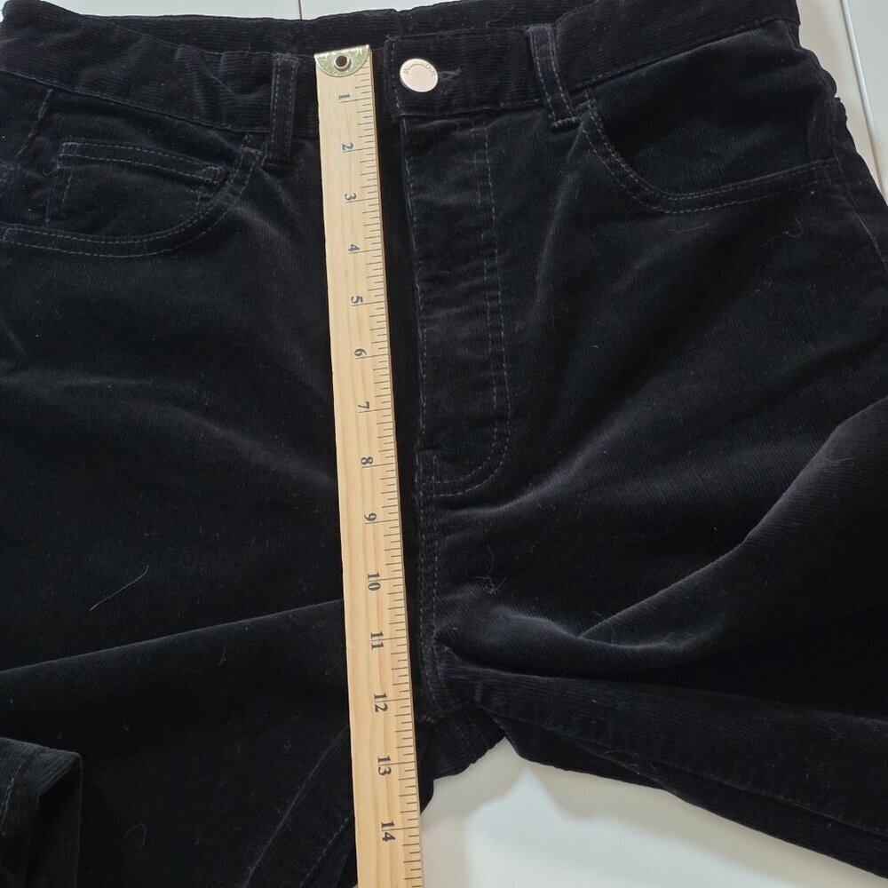 Massimo Dutti Pants Womens EU 36 US 4 Black Microcorduroy Wide Leg 5031/930 Goth - Picture 5 of 16